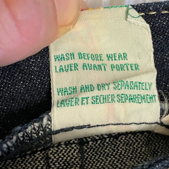 Vintage 1970s Jordache dark wash a-line midi denim skirt with front middle slit - Picture 5 of 12